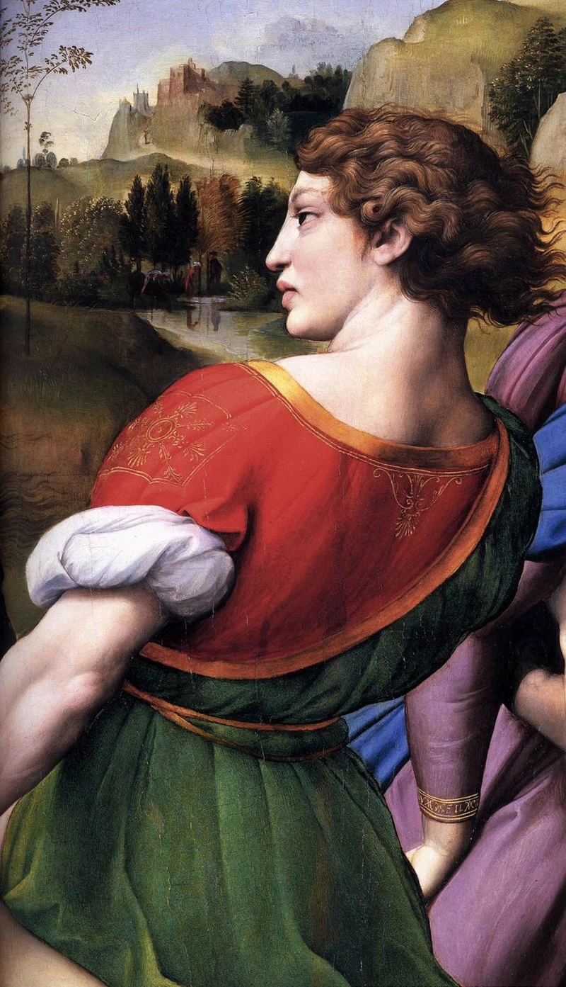 Sanzio - Deposizione Borghese 1507. Roma, Galleria Borghese, dettaglio
